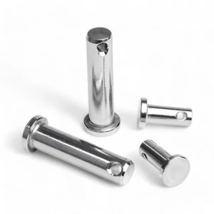 Clevis Pin Bright Zinc Plated Steel - All sizes 3/16" 1/4" 5/16" 3/8"M6 M8 M10 - Picture 1 of 3
