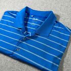Adidas Golf Xl Mens Shirt Polo Pure Motion Striped Blue Lightweight Collared
