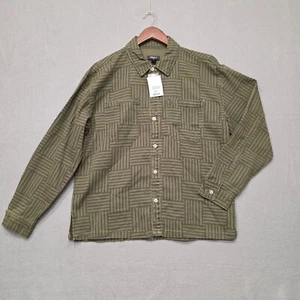 Forever 21 Mens Green Denim Long Sleeve Button Up Shirt Size Small NWT - Picture 1 of 6