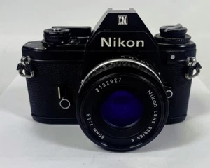 Nikon EM 35mm SLR Film Camera w/Nikon 50mm f/1.8 Lens - Picture 1 of 8