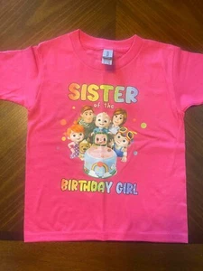 NEW Birthday T-shirt Coco Melon Sister of the Birthday Girl - Picture 1 of 1