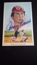 Johnny Bench Perez Steele Celebration Card Signed