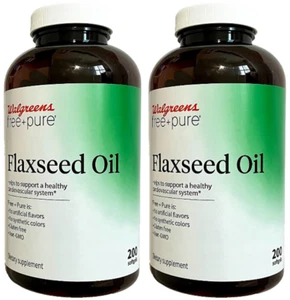 Flaxseed Oil with Omega-3 for Heart Health, 1300mg, 200 x 2 Pack=400 SOFTGELS - Picture 1 of 2
