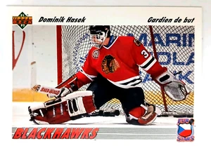 Dominik Hasek 1991-92 Upper Deck French Euro-Stars #E14 * Gardien de but * RC - Bild 1 von 3