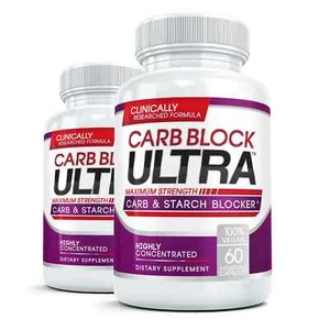 CARB BLOCK ULTRA Best Starch & Fat Blocker Weight Loss Diet Pill, Pack of 3 - Picture 1 of 6