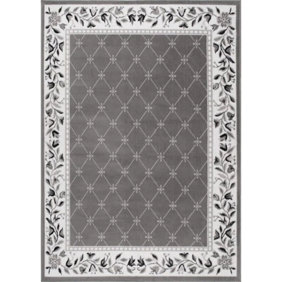 Home Dynamix Lyndhurst Premium Traditional Bordered Gray/Ivory Area Rug 3'7" x - Image 1 of 4