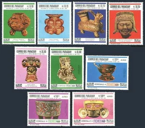 Paraguay 1060-1068, MNH. Michel 1788-1796. Olympics Mexico-1968. Mexican Art. - Picture 1 of 1