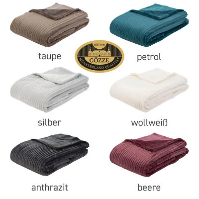 Gözze 150x200cm XXL Cord Optik Kuscheldecke Wohndecke Tagesdecke Bettüberwurf - Bild 1 von 4