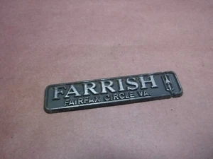 Farrish Automotive Dealership Emblem Fairfax Circle VA Vintage Free Shipping - Picture 1 of 3