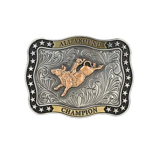 Nocona Boys Western Rectangular Silver & Gold Buckle 36106 - Picture 1 of 1