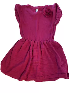 Cherokee Toddler Girl’s Sweater Dress Pullover Size 5T Plum With Flower EUC - Picture 1 of 4