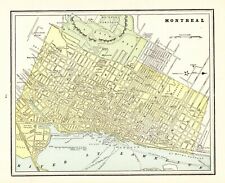 1892 Antique MONTREAL Canada Street Map of Montreal Gallery Wall Art 9283
