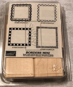 Stampin Up Borders Mini Rubber Stamps Set of Four Retired 1995 New Cards Albums - Bild 1 von 9
