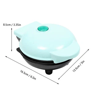 Mini Kleiner Waffelmaker mit Antihaftbeschichtung, Mini-Waffeleisen Macher Blau - Bild 1 von 9
