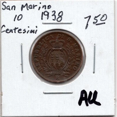 San Merino 10 Centesimi 1938 Foto 1 de 2