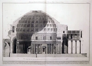 Radierung, Pantheon in Rom, Francesco Piranesi, 1790, Lugt 1629 - Bild 1 von 10