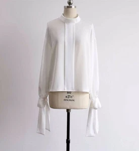 Custom Made To Order Mock Neck Business Workwear Blouse Shirt Plus 1x-10x Y691 - Picture 1 of 3