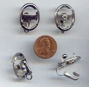 4 PENDIENTES CLIP PLATA VINTAGE CON 18x13mm. AJUSTES OVALADOS 422 - Imagen 1 de 1
