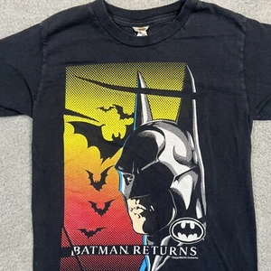 Vintage 1992 Batman Returns Youth Shirt Kids Sz XL Tee T Shirt Black EUC! Rare! - Picture 1 of 18