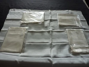 5 pañuelos de seda 90x90 en blanco enrollados a mano con rayas patrón pintura de seda - Imagen 1 de 4