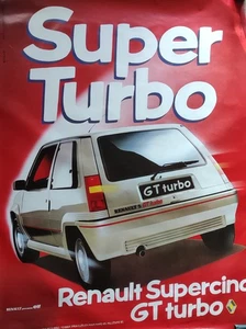 Grande AFFICHE POSTER RENAULT 5 GT TURBO R5 GT TURBO originale Garage 153x117 Cm - Photo 1/1