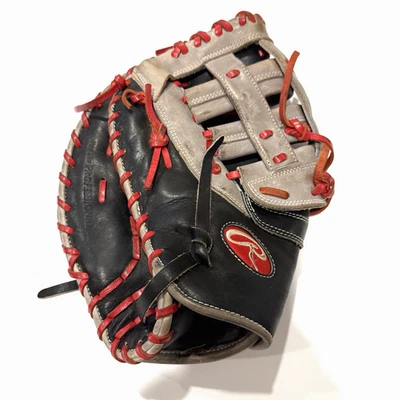Rawlings Heart Of The Hide (HOH) First Base Mitt PROFM20BGS LHT 12.25” Black Red - Image 1 of 4