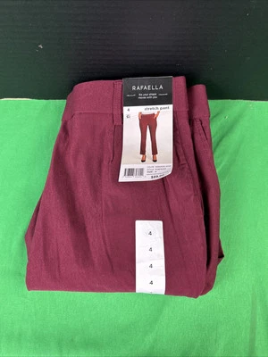Pantalón al tobillo elástico para mujer Rafaella talla 4 Windsor Wine Foto 1 de 4