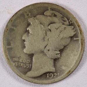 1921 Mercury Silver Dime 10C- G - Picture 1 of 2