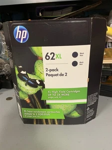 Lot de 2 encres noires HP 62XL NEUVES / ancien stock expiré 2021 - Photo 1/8