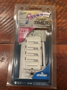 Leviton Decora 2-5-10-15 MinIndoor Countdown Timer Lichtschalter weiß 6215M LESEN - Bild 1 von 2
