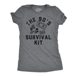 Mujeres Divertidas Camisetas Los Años 90 Kit de Supervivencia Sarcástico Retro Gráfico Camiseta Para - Imagen 1 de 7