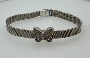 Pandora Reflections Mesh mit Schmetterling CZ Charm Sterlingsilber Bettelarmband 7 - Bild 1 von 12