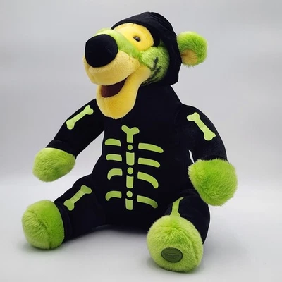 15" Disney Store Exclusive Winnie The Pooh Green Halloween Skeleton Tigger Plush - Image 1 of 4