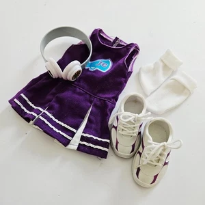 Bambola Journey Girls cheerleader vestito viola e bianco con cuffie tennis S - Foto 1 di 18