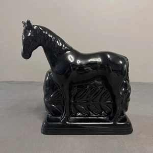 VTG Rare MCM Ceramic Glossy Black Horse Planter 9x4.5x9.25” - Picture 1 of 19