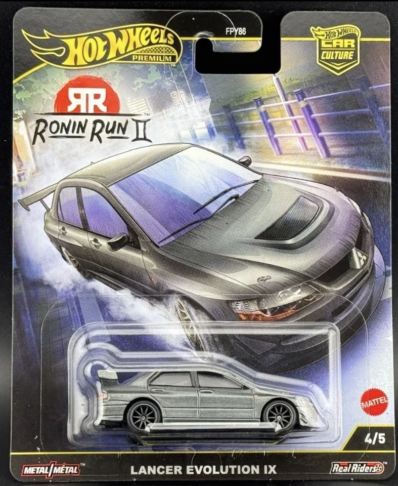 Hot Wheels Mitsubishi Lancer Evolution IX Gray Ronin Run 2 FPY86-961 M 1/64 - Image 1 of 1