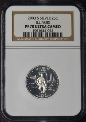 2003-S Illinois Silver State Quarter - NGC PF70 Ultra Cameo - ✪COINGIANTS✪ - Image 1 of 2