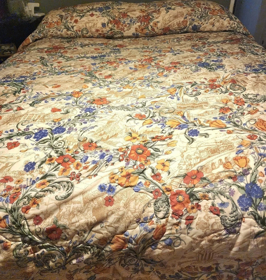 RARO - Colcha ajustada vintage de hotel Disneyland - tamaño queen - hecha en EE. UU. Foto 1 de 4