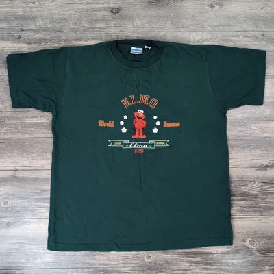 Camisa Elmo Vintage Años 90 Calle Sésamo Mundos Famoso Logo Bordado Adulto Talla XL Foto 1 de 4