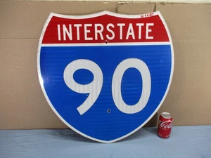 Vintage I-90 Schild Interstate Highway Metall Autobahn Schild 24 x 24" ZURÜCKGENOMMEN - Bild 1 von 8