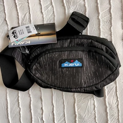 KAVU Spectator Waist Belt Bag Fanny Pack Pouch “Black Oak” Black & Gray NWT - Image 1 of 4