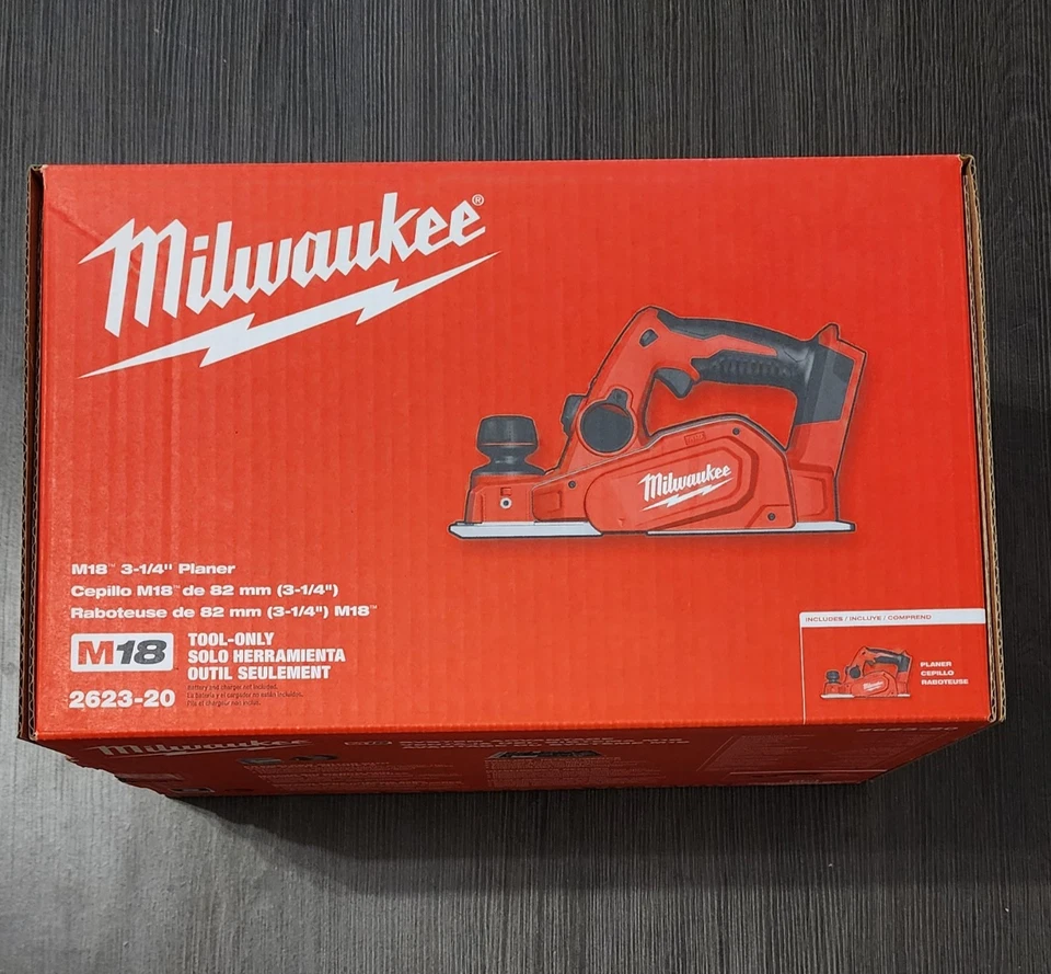 New  Milwaukee 2623-20 M18 18V 3-1/4-Inch Planer w/ Bevel/Edge Guide - Bare Tool - Image 1 of 1