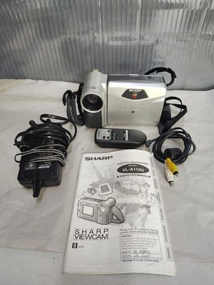 Sharp VL-A110 LCD Viewcam 8 Video Camera With AC Adapter, AV Cables & Remote - Image 1 of 4