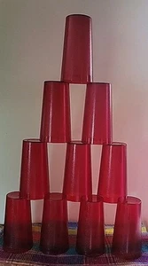 10 Red Cambro 1600p 16 oz Plastic Tumbler Colorware Great Used Condition - Picture 1 of 4