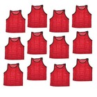 Set of 12 pcs Scrimmage Vest Vests Pinnies Soccer Youth Red