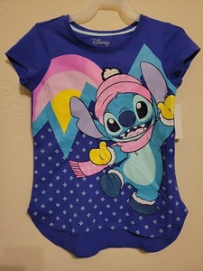 DISNEY LILO AND STITCH GIRL'S TOP SIZE M 7/8 SHORT SLEEVE BRAND NEW SHIRT  - Picture 1 of 8