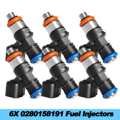 6 Fuel Injectors For 2015-2017 Ford Transit-150 XL Standard Passenger Van 3-Door - Image 1 of 4