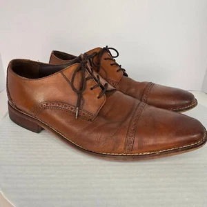 Florsheim 14140-257 Wingtip Brown Leather Oxford Dress Shoes Sz 12D Wedding Work - Picture 1 of 9