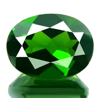 CHROME DIOPSIDE 2.00ct FLAWLESS NATURAL 5A GREEN COLOR OVAL CUT GEM SIZE 9x7mm - Image 1 of 4