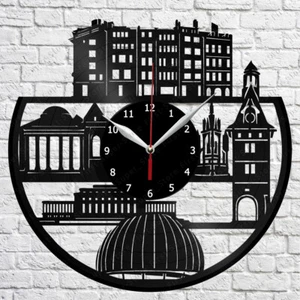 Geneva Skyline Vinyl Record Wall Clock Home Fan Art Decor 12'' 30 cm 7087 - Picture 1 of 12